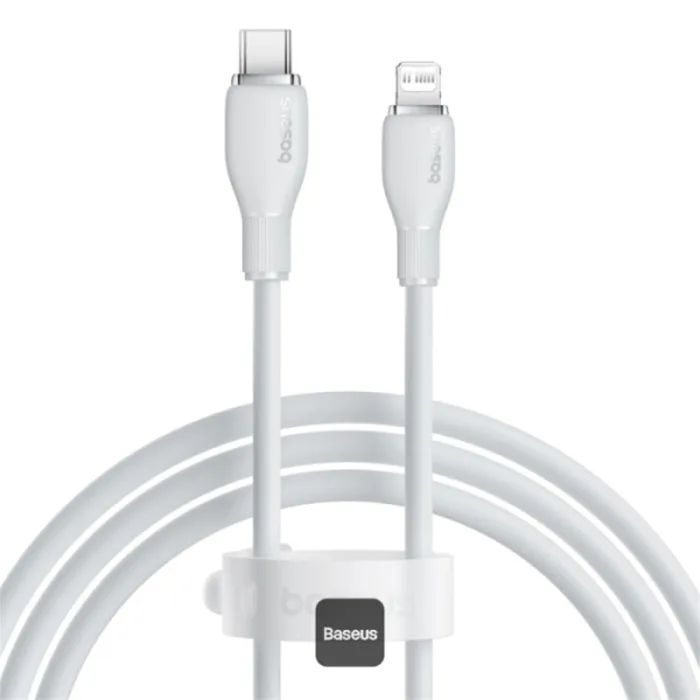 كابل بيسوس بودينج للشحن السريع – Type-C إلى Lightning – بطول 1.2 متر – ألوان متعددة-أبيض