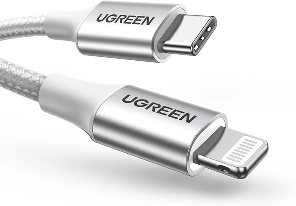 UGREEN USB-C إلى Lightning كابل مضفر 2m (فضي)US304