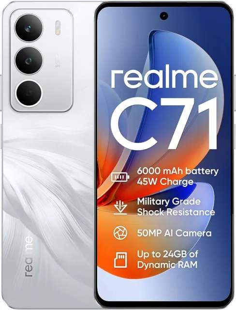 realme C71 هاتف ذكي — 8GB رام + 256GB سعة التخزين