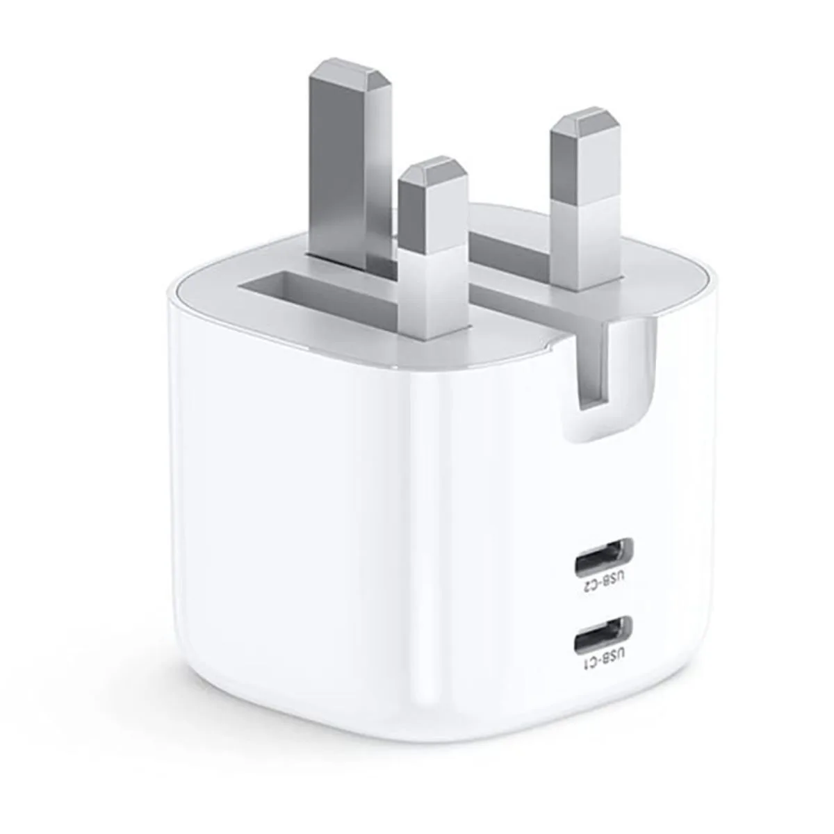 UGREEN USB-C سريع شاحن 2-منفذ 40W UK -قابل للطي foot CD243 أبيض
