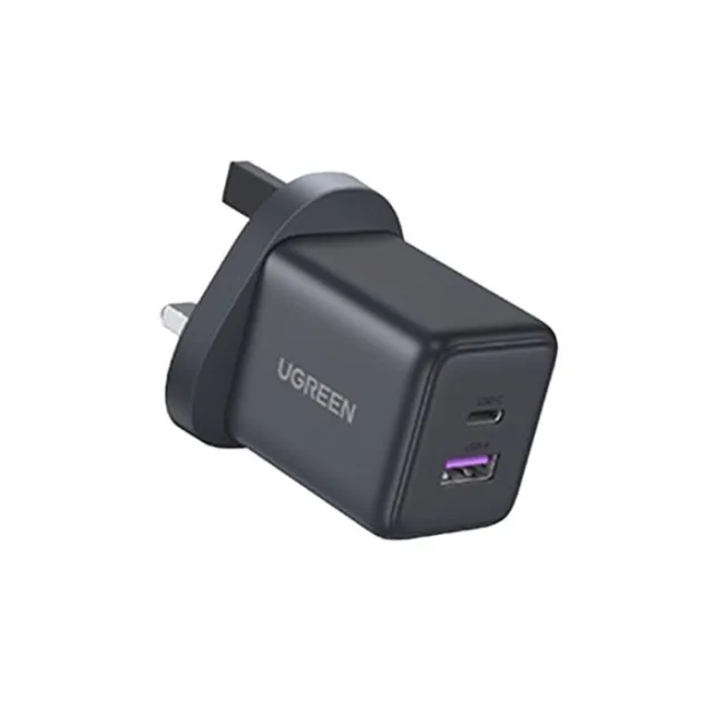 UGREEN 30W One منفذ USB-C GaN سريع شاحن UK رمادي فلكي