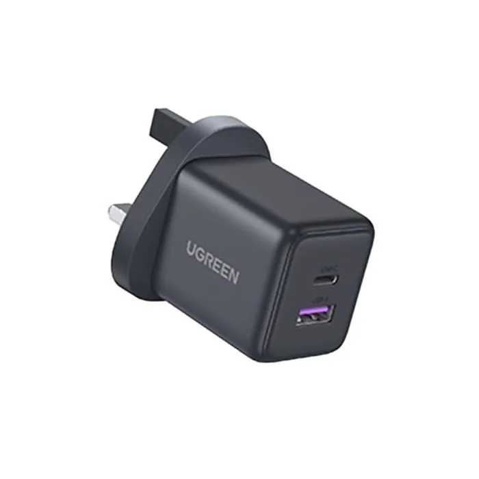 UGREEN 30W One منفذ USB-C GaN سريع شاحن UK رمادي فلكي