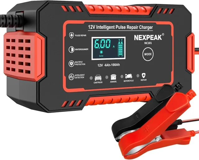 6A سيارة بطارية شاحن, NEXPEAK 6A 12V ذكي Motorcycle بطارية شاحن