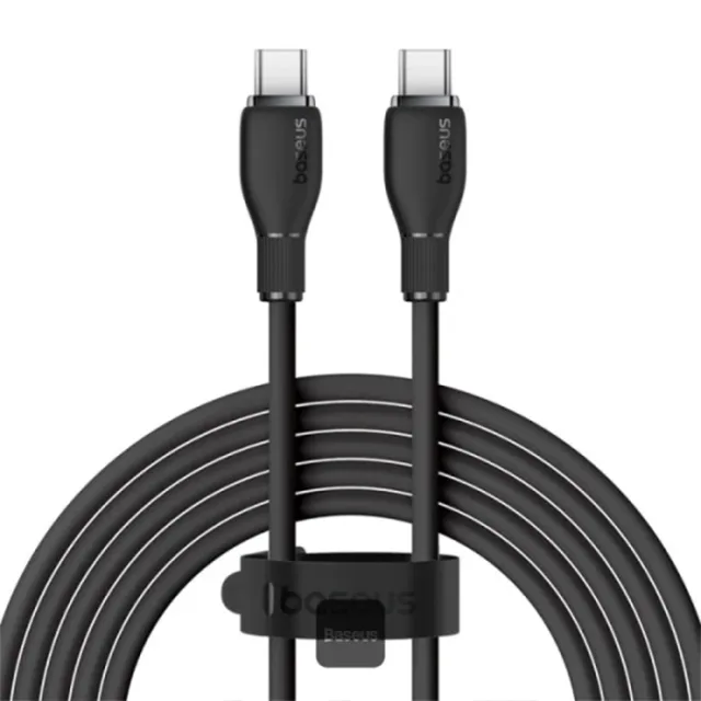 كابل بيسوس بودينج للشحن السريع – USB-C إلى USB-C – بطول 1.2 متر – أبيض لامع-أسود