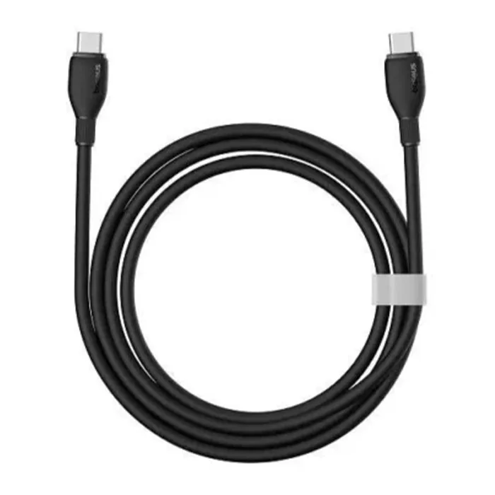 كابل بيسوس بودينج للشحن السريع – USB-C إلى USB-C – بطول 2 متر – أبيض / أسود-أسود