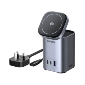 UGREEN 65W 2 في 1 GaN مكتبي سريع شاحن UK (رمادي فلكي)