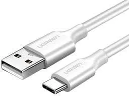 UGREEN USB-A 2.0 إلى كابل USB-C طلاء نيكل 1.5m (أبيض) 18W