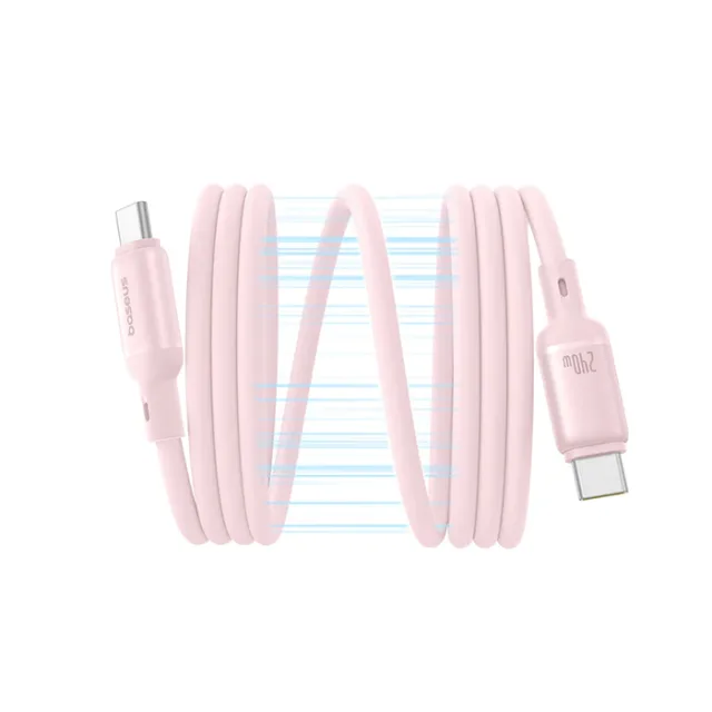 كابل بيسوس المغناطيسي USB-C إلى USB-C – بطول 1 متر – قدرة شحن حتى 240 واط – ألوان متعددة-وردي